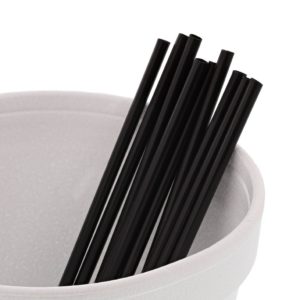 Straws – 8 inch Slim Black Unwrapped