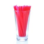 Straws – 8 inch Slim Red Unwrapped